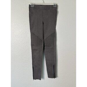Beulah Style Women's Size S Moto Gray Stretch Pull On Jegging/Pants w/ Zip Hem